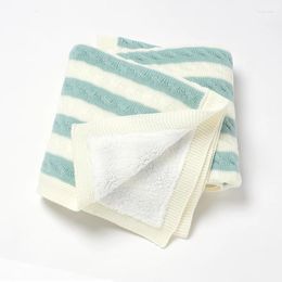 Blankets Winter Baby Knit Fashion Stripe Plaid Girl Boy Bed Crib Warm Quilt Born Infant Stroller Sleeping Soft Cover 100 78CM