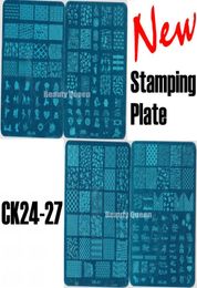 NEW 4 Style XL Full Anime Designs Nail Stamping Plate Nail Art Stamp Image Plate Metal Stencil Template Transfer Polish CK24 278394020