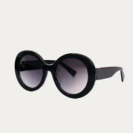 Sunglasses Women Circular Acetate Frame Outdoor Driving Mini High Quality Handmade Designer Star Talent