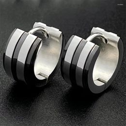 Hoop Earrings 1 Pair Of Different Types Shape Neutral Black White Stainless Steel Pierced Ladies Mens Punk Gothic Del
