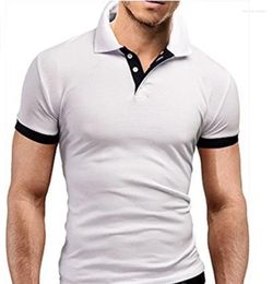 Men's Suits B9483 MRMT 2024 Brand T-shirt Lapel Casual Short-sleeved Stitching Men For Male Solid Color Pullover Top Man