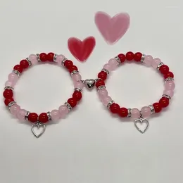 Strand Matching Couples Heart Bracelet Connecting Hearts Valentines Gifts Handmade