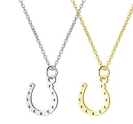 20PSC Gold Silver Horseshoe Necklace Women JewelryHorse Hoof Pendant Necklaces Lobster Clasp Chain Necklaces8879538