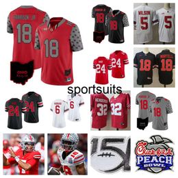 Ohio State Buckeyes Stitched Football jersey 6 Kyle McCord 11 Brandon Inniss 33 Brown 24 Jermaine Mathews Jr. 80 Noah Rogers 97 Kenyatta Jackson Jr. 51 Michael Hall Jr.