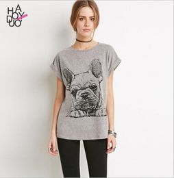 Brand DesignerSweet Women039s TShirt Cartoon Tops Interesting French Bulldog Print Tshirt Easy Brand T shirt Leisure Allm7371465