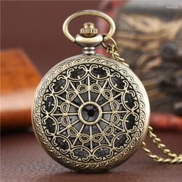 Pocket Watches Vintage Spider Web Watch Steampunk Hollow-out Quartz Analogue Clock For Men Women Pendant Necklace Chain Timepiece Gift