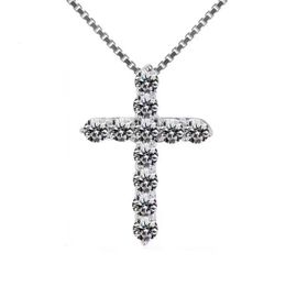 Colares cruzados colar de quadril pendente 4mm 5mm VVs Moissanite Diamond Tennis Chain Sier para mulheres jóias de homens
