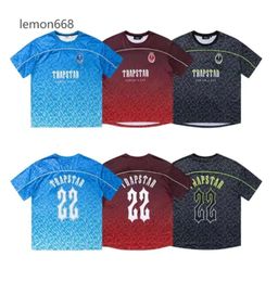 Men's T-Shirts Trapstar Mesh Football Jersey Blue Black Red Men Sportswear T-shirt Designer Fashion Clothing 44436566