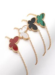 fashion luxury 18K gold sweet butterfly designer charm bracelets for women shell bangle bracelet party wedding jewelry9076559