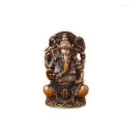 Decorative Figurines 1PC Mini Vintage Ganesha Statue Pocket India Thailand Elephant God Figure Sculpture Home Office Desk Ornament Gift