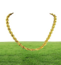 Hip Hop 24 Inches Mens Solid Rope Chain Necklace 18k Yellow Gold Filled Statement Knot Jewellery Gift 7mm Wide2055819