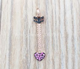 Pendant Necklaces San Valentien Arrow Pendant In Rose Gold Vermeil With Rubby And Spainel Authentic 925 Sterling Silver pendants A1060651