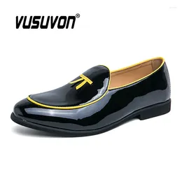 Casual Shoes Fashion Men Loafers Breathable PU Leather 38-46 Size Boys Green Purple Outdoor Autumn Mules Dress Flats