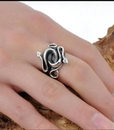 Drop Jewelry Nature Born Killers Men S925 Sterling Sliver Animal Ring Size 7~12 for Adult Gift4566543