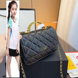 Kids Bags Luxury Brand CC Bag 24C Single Flap Top Metallic Letter Handle With Letter WOC Bags Snap Black Lambskin Leather Zipper Pouch Card Holder Multi Pochette GHW Cr