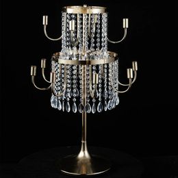 85cm/100cm) 9 arm gold modern metal candle holder for wedding Centrepieces metal candlestick candle holder