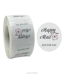 Gift Wrap 500pcs Happy Mail Just For You Stickers 15 Inch Seal Label Wedding Baking Stationery Sticker AG07 21 Drop7335615