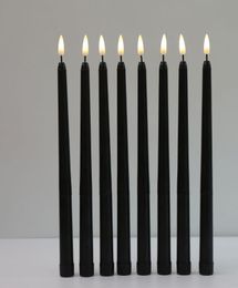 Pieces Black Flameless Flickering Light Battery Operated LED Christmas Votive Candles28 Cm Long Fake Candlesticks For Wedding Can9366974