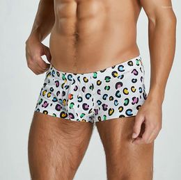 Underpants Men Boxer Shorts Leopard Printed Sleep Bottoms Loungewear Low Waist Trunks Boxershorts Underwear Panties Briefs