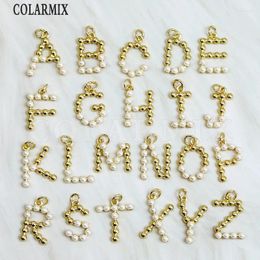 Pendant Necklaces 20 Pieces Initials Charms Pave Tiny Pearls Letter Gold Color Jewelry DIY 60320