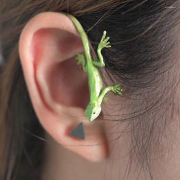 Backs Earrings Ins Exaggerated Lizard Ear Clip Without Hole Fashion Creative Niche Design Gecko Bone Animal