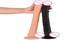 16 Inch Super Long Dildo Realistic Huge Jelly Dildo Suction Cup Dildo Fake Penis Big Dick Adult Sex Toys Dildos For Women Y04086694533