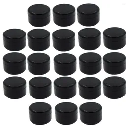 Storage Bottles 32 Pieces 20g Plastic Cosmetic Cream Filling Jar Light Proof Nail Polish Packing Bottle Black Travel Empty Small Capacity