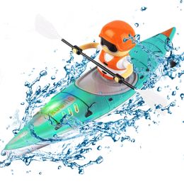 2.4G RC Boat Colorful Paddle RC Rowing LED Lights Waterproof Ship Remote Control Boat 360 Degree Driving Dual Mode Fast RC Boats 240430