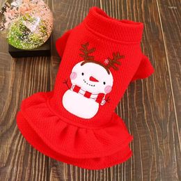 Dog Apparel Christmas Pet Dress Clothes Winter Puppy Cat Red Prom Skirt Princess Costumes For Teddy Chihuahua Small Dogs Cats Dresses