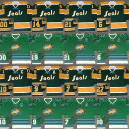 Kob O Seals Retro Trikot 10 Ted Hampson 14 Craig Patrick 19 Bert Marshall 21 Bobby Baun Ron Stackhouse 30 Gary Smith 27 Gilles Meloche