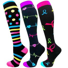 Socks Hosiery New Compression Socks Fit for Nurse Doctor Varicose Veins Edoema Diabetes Travel Flight Hiking Recovery Running Fitness Socks Y240504