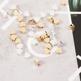 Charms Earring Gold Color Heart Shape Copper Spacer Beads Bracelet Accessories Pendants DIY Making Jewelry