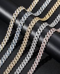 Hip Hop Necklace Men Designer Necklace 14mm Cuban Link Chain Necklaces 1618202224inch Fashion Rapper 14k Gold Plating Diamond 6224405