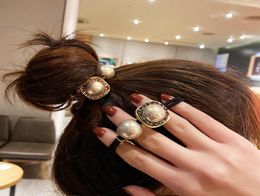 South Korea Dongdaemun Pearl New Simple Ins Rhinestone Hair Rope Internet Celebrity Same HighEnd Bun Headband Hair Accessories6847146