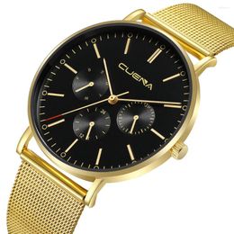 Wristwatches Top Watches Men Stainless Steel Mesh Analogue Quartz Fashion Casual Men's Wristwatch Male Clock Reloj Hombre