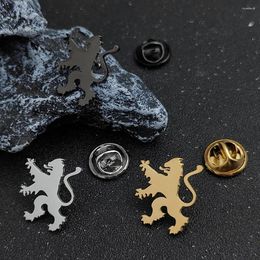 Brooches Fashion Animal Brooch Pin High-grade Personality Antique Gold Silver Colour Lion For Men Shirt Collar Accessories