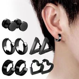 Stud Earrings 1/5pairs Punk Stainless Steel Ear Clip For Men Women Black Colour Non Piercing Gothic Jewellery Boys And Girls Gifts