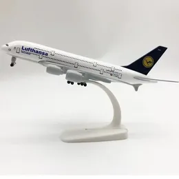 Decorative Figurines 20cm Alloy Metal Germnay Air Lufthansa AIRBUS 380 A380 Airlines Airplane Model Diecast Plane Aircraft W Wheels Toys