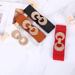 Belts Fashion Ladies Decorated Elastic Wide Belt Buckle Dress Sweater For Women