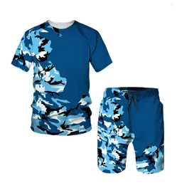 Men's Tracksuits 3d Camouflage Men Oversized Tracksuit Summer T-shirts Set Fashion Shorts 2PCS Outfit Clothing