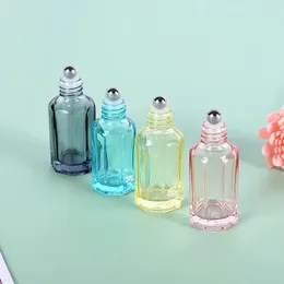 Storage Bottles YUXI Coloured Octagonal Ball Glass Bottle Perfume Essential Oil Toner