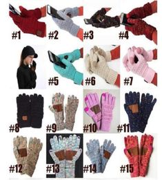 Party Favour Christmas Gifts CC Knitting Touch Screen Glove Capacitive Women Winter Warm Wool Gloves Antiskid Knitted Telefingers O1695065
