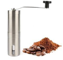 Silver Coffee Grinder Mini Stainless Steel Hand Manual Handmade Coffee Bean Burr Grinders Mill Kitchen Tool Crocus Grinders2165486