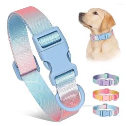 Dog Collars Nylon Collar Adjustable Cat Small Gradient Pet Necklace Fashion Accessories For Medium Large Dogs