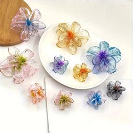 Hair Accessories 2pcs Gradient Shimmering Flower Clip Women Sequin Sweet Hairpins Crab Clamp Barrettes