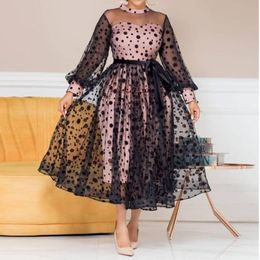 Plus Size Dresses 4XL 5XL Party Princess Dress Sexy See Through Pink Black Tulle Mesh Stitching Spring Summer Birthday Outfits 287v