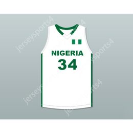 CUSTOM GIANNIS ANTETOKOUNMPO 34 NIGERIA BASKETBALL JERSEY TOP Stitched S-6XL