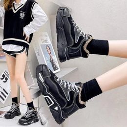 Casual Shoes 2024 Winter Velvet Anti Slip Sports And Leisure Inner Heightening Dad For Women