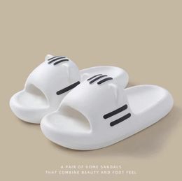 Slippers: women's feeling of stepping on Faeces Cat's ears (Steamed cat-ear shaped bread) indoor household wear anti-skid thick soled wear-resistant cute sandals in summer