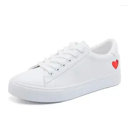 Casual Shoes Women Canvas Flats Heart Lace-up Fashion Ladies Spring/Autumn Designer White Sneakers EUR Size 36-42